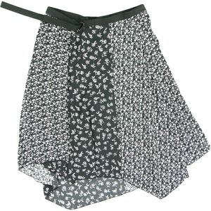 Rag & Bone Asymmetrical Floral Flower Rose Print Black & White Crepe Wrap Skirt